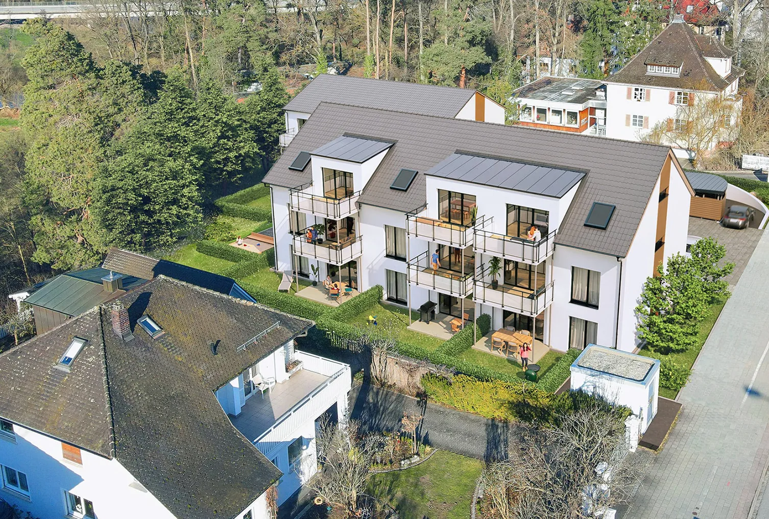 Neubauprojekt Rednitz Talblick in Roth – Außenansicht der Wohnhäuser